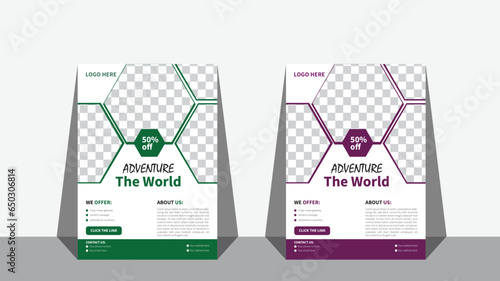 A4 advertising travel flayer template, fully editable minimalist flayer.