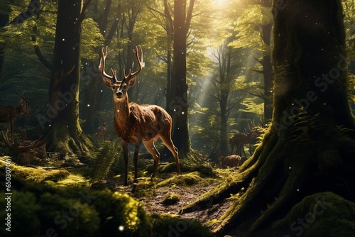 deer in the woods  Generative AI