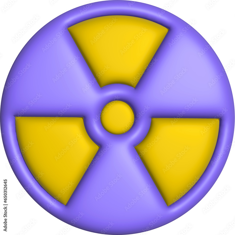 3d rendering radiation icon. Illustration with shadow isolated on white. 3d rendering radiation icon. Illustration with shadow isolated on white.