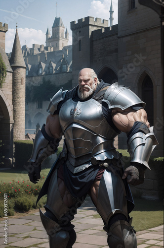 muscular old man knight
