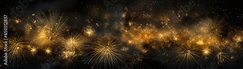 Wallpaper Mural gold fireworks on black background  Generative Ai Torontodigital.ca
