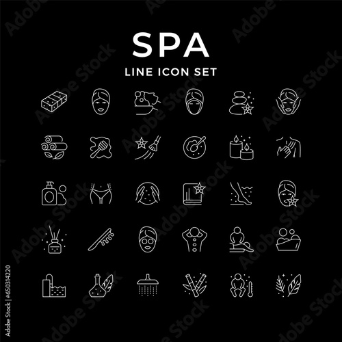 Set line icons of spa