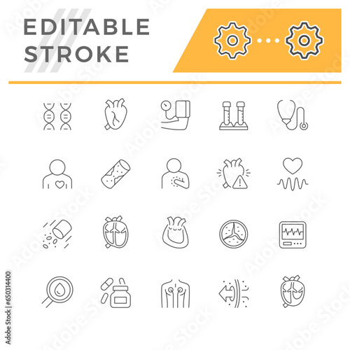 Heart disease line outline icon