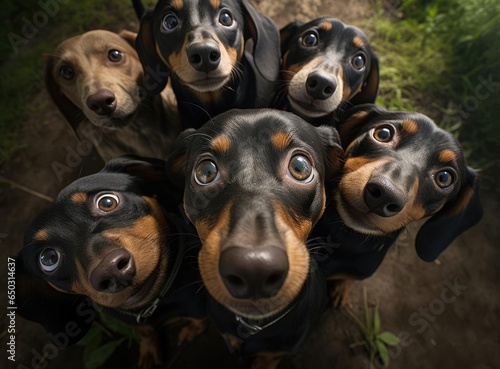 A group of dachshunds