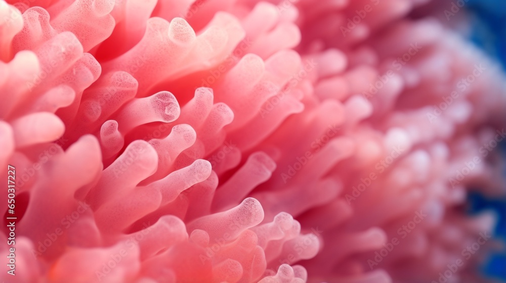 31. Extreme close-up of abstract blurred underwater coral, vibrant coral pink and deep ocean blue hues, in the style of gradient blurred wallpapers, depth of field, serene visuals, minimalistic simpli 31. Extreme close-up of abstract blurred underwater coral, vibrant coral pink and deep ocean blue hues, in the style of gradient blurred wallpapers, depth of field, serene visuals, minimalistic simpli