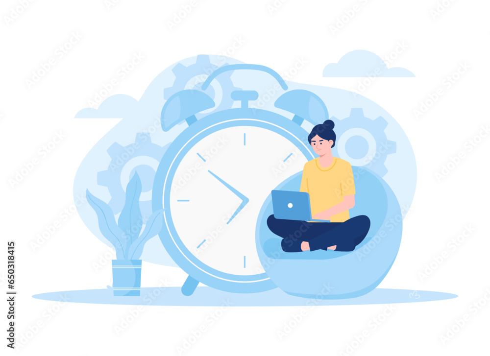 Time management concept flat illustration Time management concept flat illustration