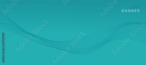 Vector abstract banner design. Fluid vector shaped background. Classic banner template pattern for social media and web sites. Blue wavy lines. Wave banner.