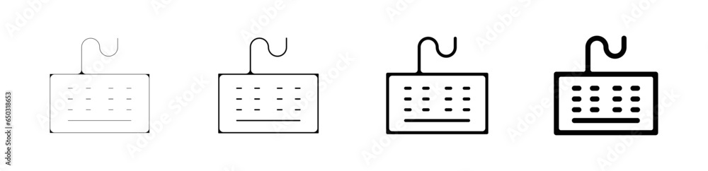 Pictogramme icones logo trace clavier fil et sans fil - obrazy, fototapety, plakaty 