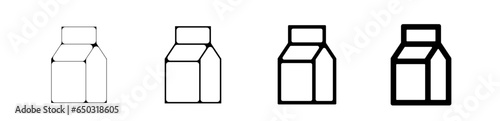 Pictogramme icones logo trace brique de lait