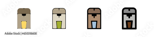 Pictogramme icones logo trace cafe et machine a café