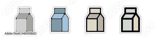 Pictogramme icones logo trace brique de lait
