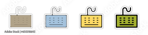 Pictogramme icones logo trace clavier fil et sans fil