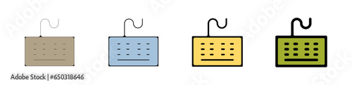 Pictogramme icones logo trace clavier fil et sans fil