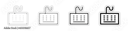 Pictogramme icones logo trace clavier fil et sans fil