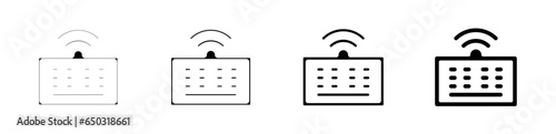 Pictogramme icones logo trace clavier fil et sans fil