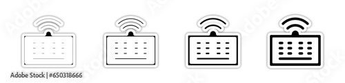 Pictogramme icones logo trace clavier fil et sans fil