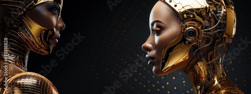portrait of a cyborg woman