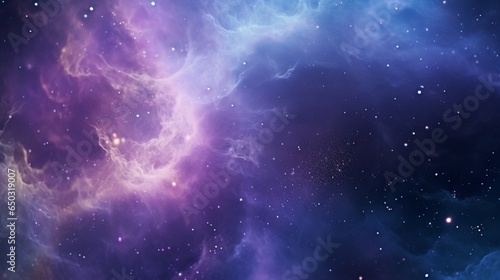 Extreme close-up of abstract blurred cosmic nebula, space blue and radiant lavender hues, in the style of gradient blurred wallpapers, depth of field, serene visuals, minimalistic simplicity
