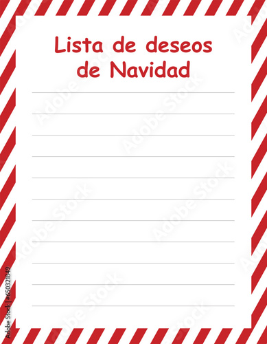 Lista de navidad christmas wishlist with spanish language photo