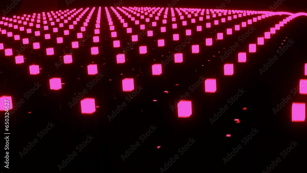 Pin5 Wave Backdrops Abstract pink wave dots on black background. VJ loop backdrop motion ...
