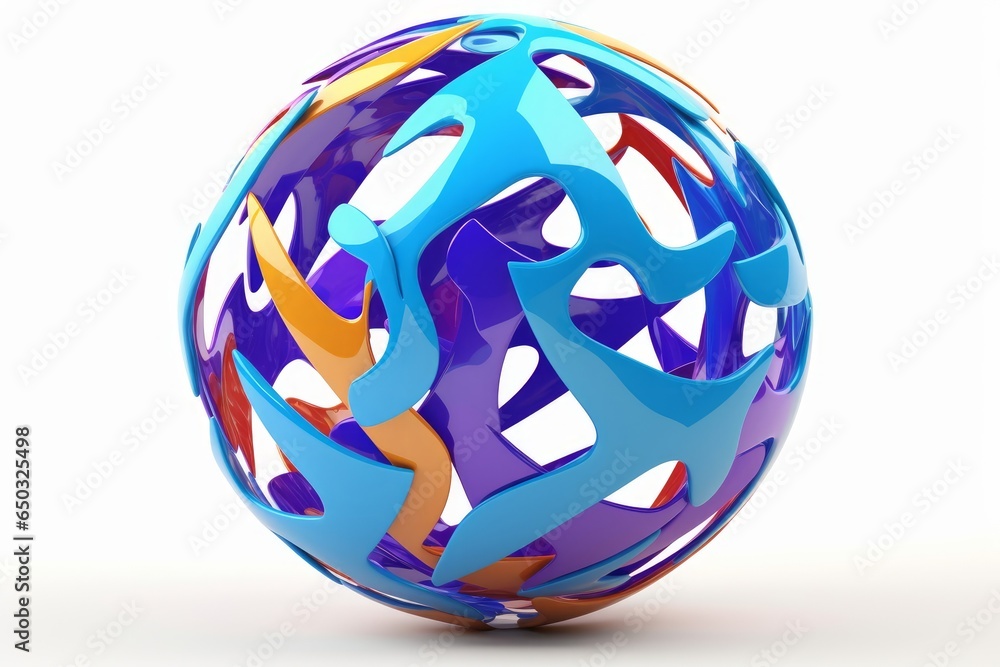 Abstract colorful sphere, 3d render, Generative AI Abstract colorful sphere, 3d render, Generative AI