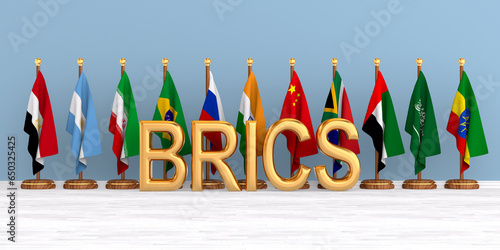 Set flags BRICS in room. 3D...