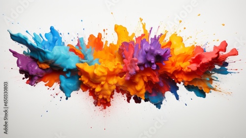 Colorful blotches on a white background. Splash of colors on white background