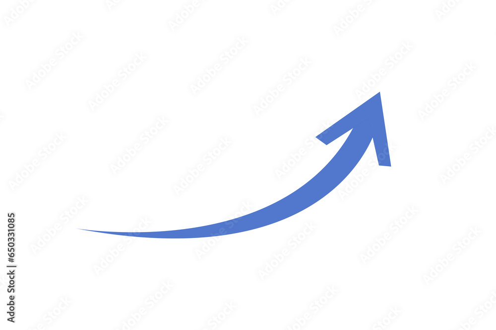 Blue curved graph with arrow transparent png file type - obrazy, fototapety, plakaty 