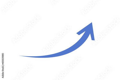 Blue curved graph with arrow transparent png file type