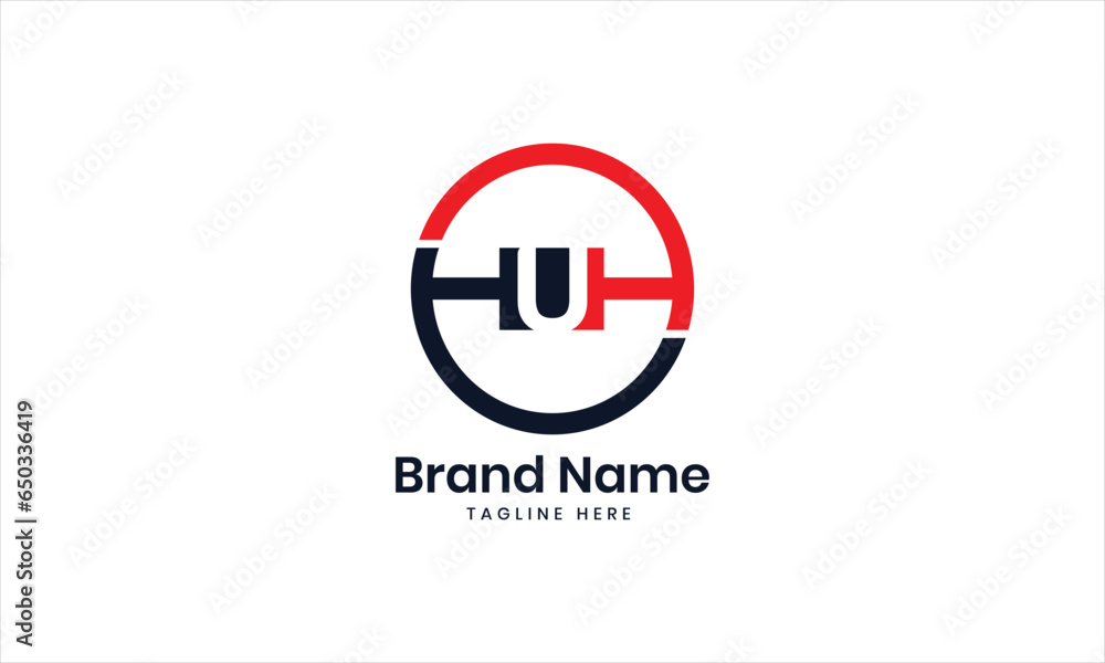 HUH logo. HUH design linked circle. Black and red UHH letter. UHH letter logo deqign. Initial letter HUH monogram logo. HUH logo. HUH design linked circle. Black and red UHH letter. UHH letter logo deqign. Initial letter HUH monogram logo.
