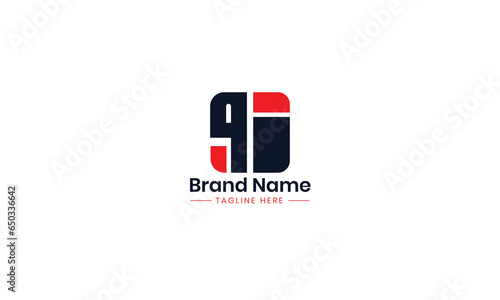 Initial letter QI monogram logo. QI logo. QI deqign. Black and red QI letter. QI letter logo deqign. 