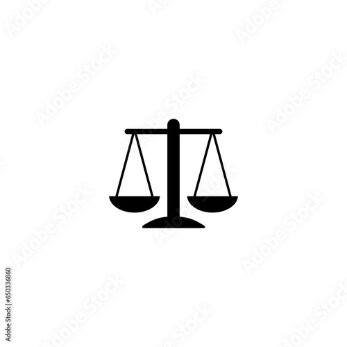 Scales of justice icon illustration on white.