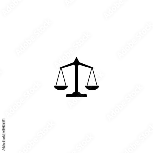 Scale balance icon illustration on white.