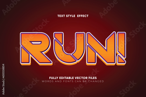 Run editable vector text effect style