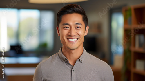 Man in front of webcam participating in an online video conference call meeting from home office