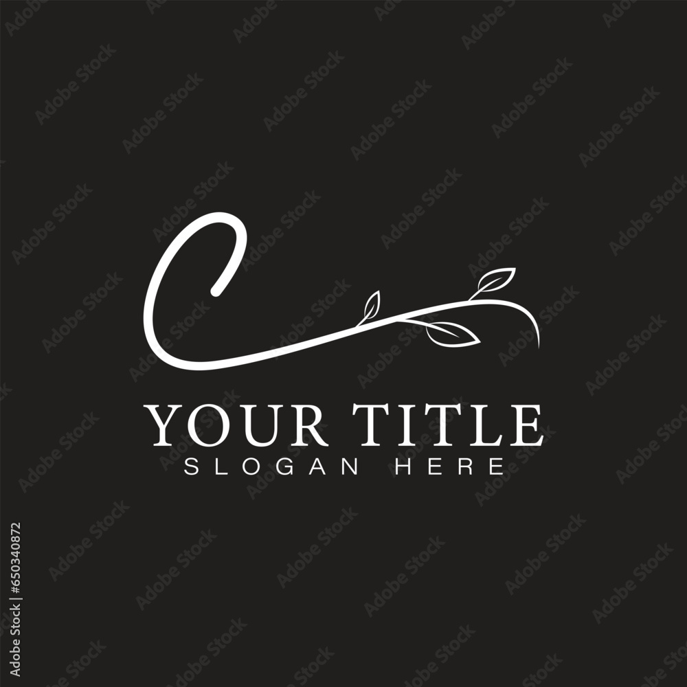 C logo Initial handwriting or handwritten for identity. C letter hand drawn style floral Logo.
C logo Initial handwriting or handwritten for identity. C letter hand drawn style floral Logo.