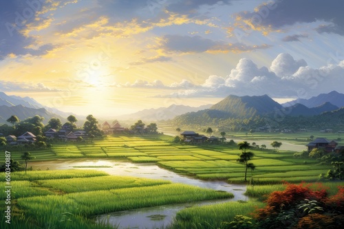 Sunrise on the ricefield © ArtiStokist