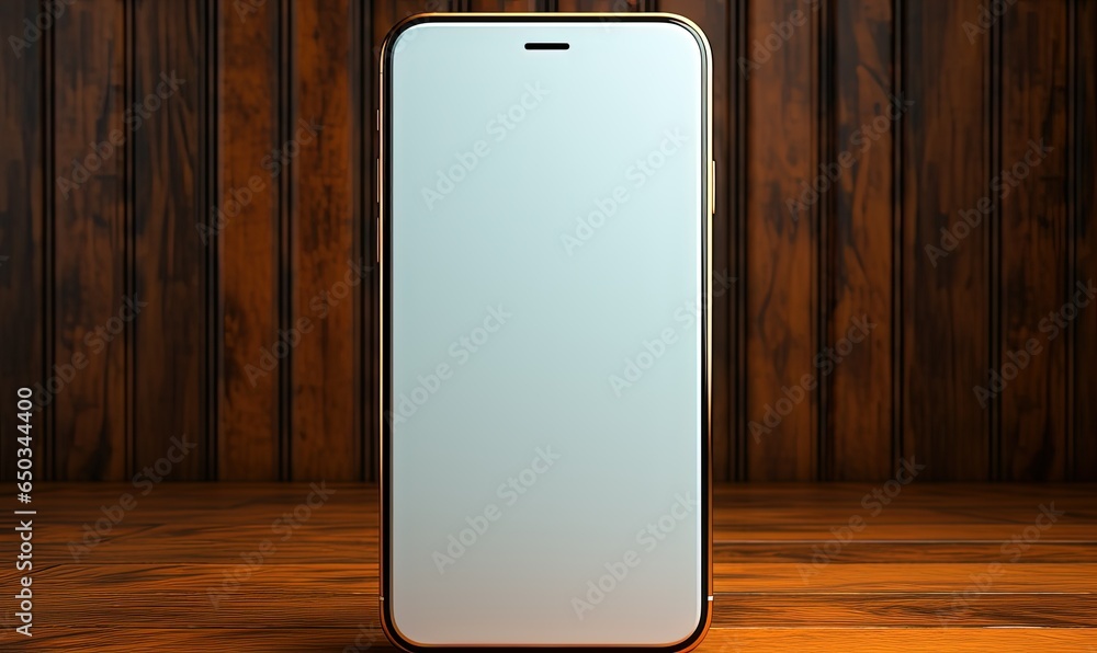 isolated phone mockup with blank screen on a wooden table isolated phone mockup with blank screen on a wooden table