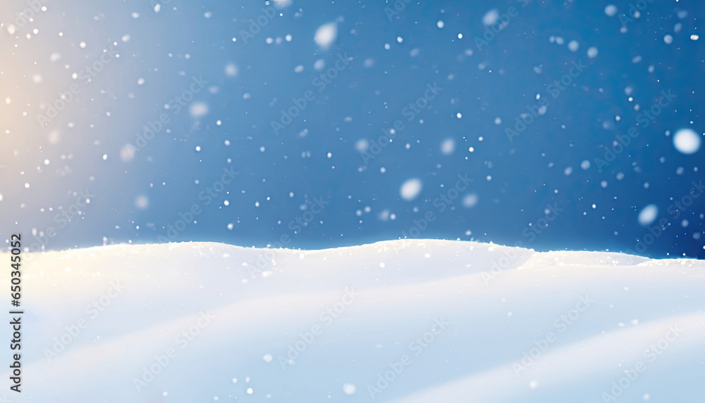 Winter snow with snowdrifts, with beautiful light and snow flakes on the blue sky Background Pic Winter snow with snowdrifts, with beautiful light and snow flakes on the blue sky Background Pic