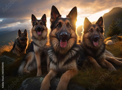 A group of German Shepherds