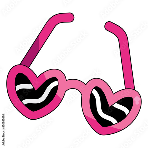 nineties pop art style heart glasses