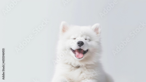 Minimalist Happy Puppy. Blissful Pup. AI Generated
