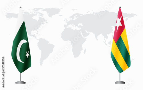 Pakistan and Togo flags for official meeting