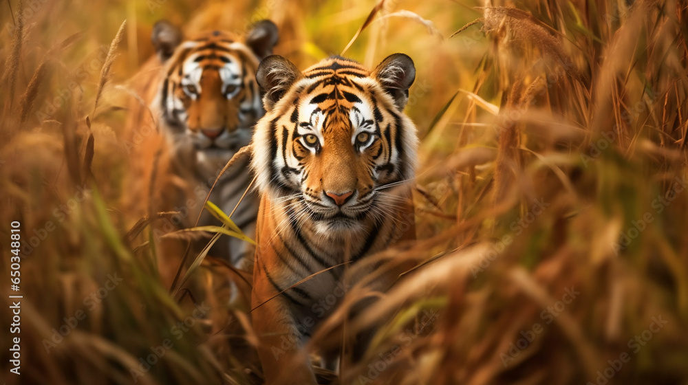 Fototapeta premium Tiger in Tall Grass