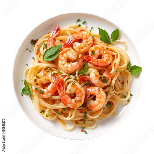A Plate of Pasta with Shrim...