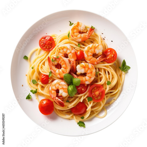 A Plate of Pasta with Shrim...