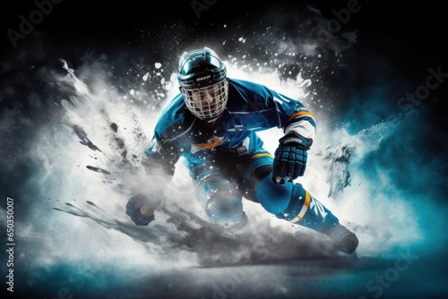 Ice hockey sports athlete extreme Generative AI © Harvinder
