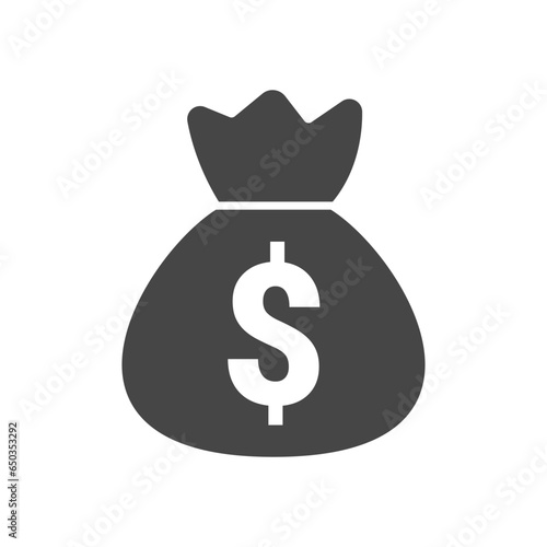 Money Bag Icon Vector isolated on white background.