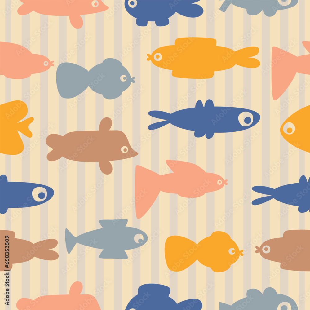 pattern of cute funny fish