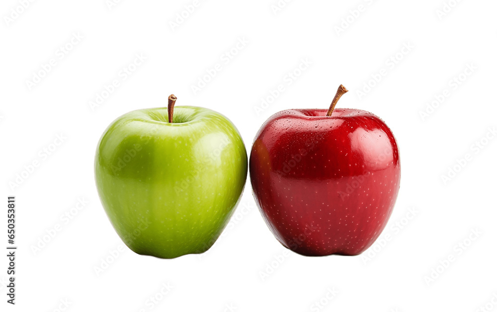 Vibrant Red and Green Apple on PNG Transparent Background. Generative AI Vibrant Red and Green Apple on PNG Transparent Background. Generative AI